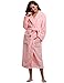 Produktbild Aibrou Bademantel Damen Winter Morgenmantel super weiches flauschiges coral fleece warmer Schlafanzug Nachtwasche aus Flanell Saunamantel Frottee Kleidung, Rosa Stern, XL - EU(48-50)