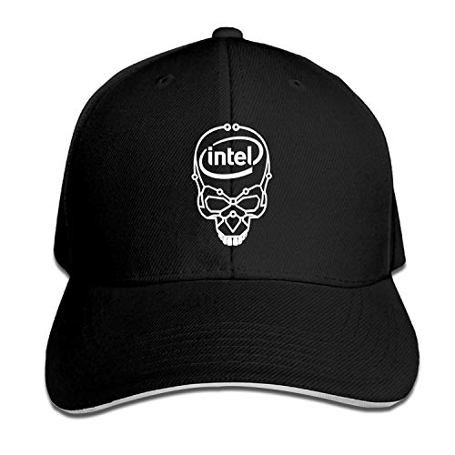 Preisvergleich Produktbild LUXNG Herren Baseballkappe Intel Totenkopf, verstellbar, Schwarz