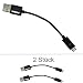 Produktbild KRS - 2xSK5 - Kurzes USB SYNC short cable kabel kurz Datenkabel Ladekabel Micro USB für Samsung Galaxy S2 S3 S3 mini S4 S4 S5 mini /mini HTC One Nokia Sony Ericsson cm schwarz / 2 Stück