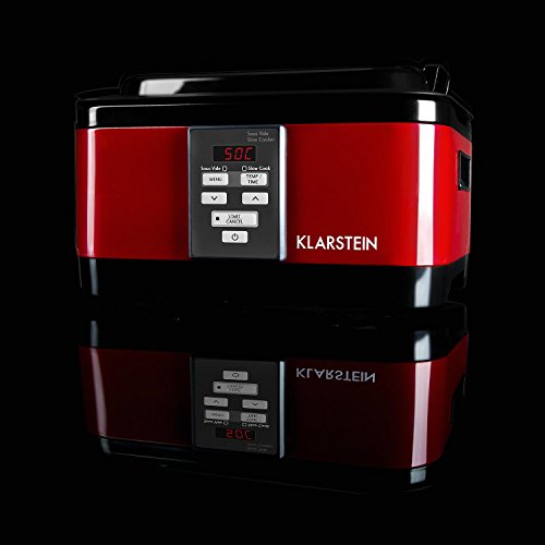 Klarstein Tastemaker Sous vide Garer Vakuum-Garer zum Niedrig-Temperatur garen (6 Liter Vakuumgarer, 550 W, Edelstahl, inkl. Grillrost und Gar-Einsatz) rot - 2