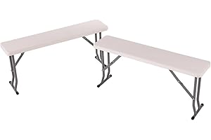 Oypla 2x 3ft 95cm Folding Heavy Duty Outdoor 2 Person Trestle Bench Chair