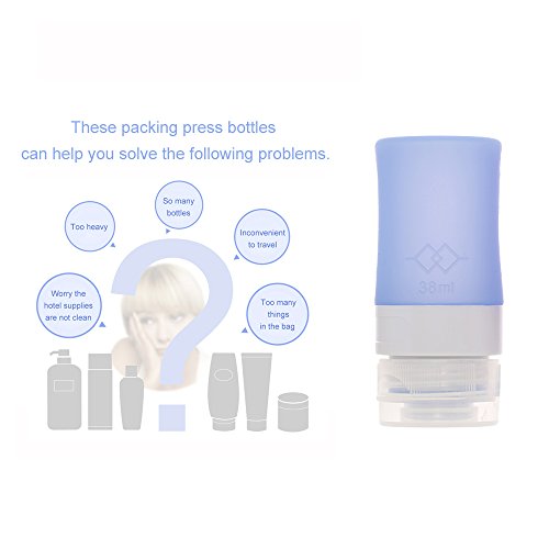 Anself 4 Stück Silikon Reise Flaschen Set Zylindrisch (Größe Optional) - 7