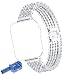 Produktbild Qianyou Apple Watch Armband Damen Metall, Edelstahl Glitzer Bling Ersatzarmband Kompatibel für Apple Watch Series 3 2 1 Uhrenarmband Armbänder mit Abnehmbar Glied für Apple Watch,Sport,Edition,Nike+,38mm-Silber