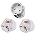 Price comparison product image INIBUD Schuko Style Socket EU Europe European 2-Pin to UK 3-Pin Travel Adapter White Plug, Pack of 3 UTABJ523
