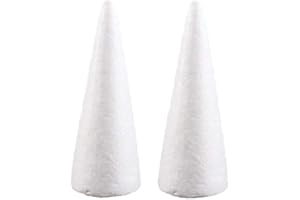 Holibanna Mousse cône Mousse de Formes Blanc Arbre de noël Artisanat Table pièce maîtresse Accessoires 2pcs