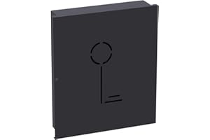 VOSSBACH Edelstahl Schlüsselkasten Schwarz 8 Haken Magnetverschluss Schlüsselbox Schlüssel Kasten Box