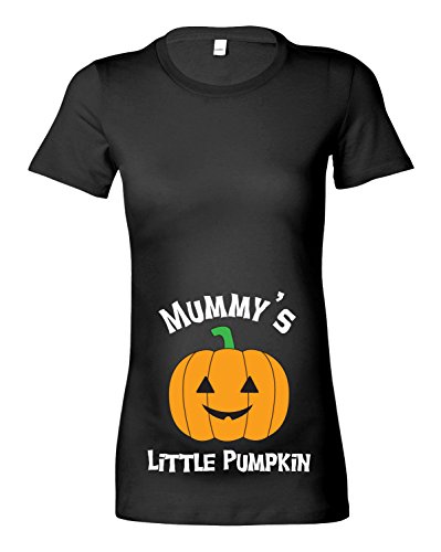 Womens Maternity 'Mummy's Little Pumpkin' Halloween T-Shirt (M - 10/12, Black)