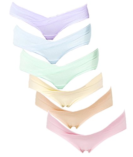 CharmLeaks Women's Maternity Knickers Under the Bump Cotton Underwear Nursing Briefs(Pack of 6)