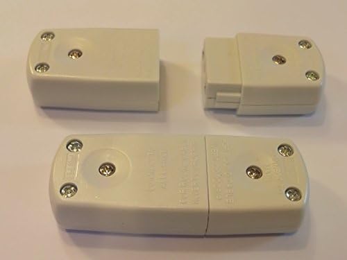 10amp 250v 2 PIN MAINS ELECTRICAL FLEX PLUG CABLE JOINER CONNECTORS 2 CORE CABLE