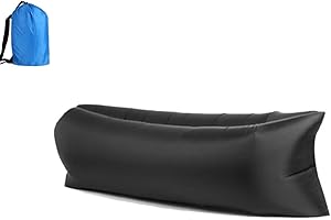 Hixingo Aufblasbares Sofa Wasserdichtes Strandliege Tragbares Luftsofa Outdoor Sofa Mit Tragetasche Reißfest Camping Sofa für Camping, Strand, Outdoor, Reisen (180 * 88 * 63 cm,Schwarz)