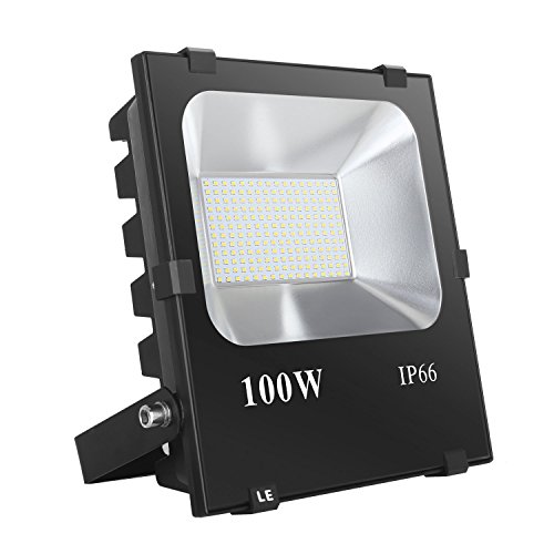 LE 100W LED Fluter Superhell, ersetzt 400W Hochdrucknatriumlampe, wasserdicht IP66, 10000lm, Kaltweiß, 5000K, 90° Abstrahlwinkel, LED Flutlicht, LED Außenleuchten, LED Flutlichtstrahler