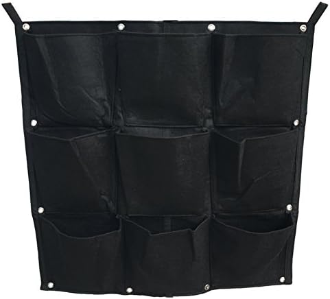 AmgateEu 9 Pockets Vertical Wall Planter Garden Wall-mounted Grow Bag Flower Pot ~ for Indoor/Outdoor, Eco-friendly Recycled Materials, Easy to Hang &amp; Fill