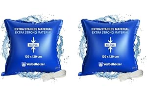 Veddelholzer 2 mal XXL 120 x 120 cm Luftkissen inkl. 8m Seil Poolkissen Winter zur Poolabdeckung. Pool Zubehör Pool Wintermittel zur Pool Überdachung, Abdeckung im Winter und bei schlechtem Wetter