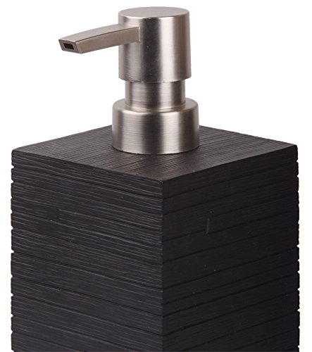 Seifenspender, viele schöne Seifenspender zur Auswahl, hochwertige und stabile Qualität mit Edelstahlpumpe, modernes Design (Calero Black) - 3