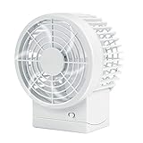 Grand USB ventilateur de bureau,Tersely double lames portable Mini Ventilateur de table calme Ventilateur personnel PC / ordinateur portable Ventilateur de refroidissement Angle réglable (blanc)