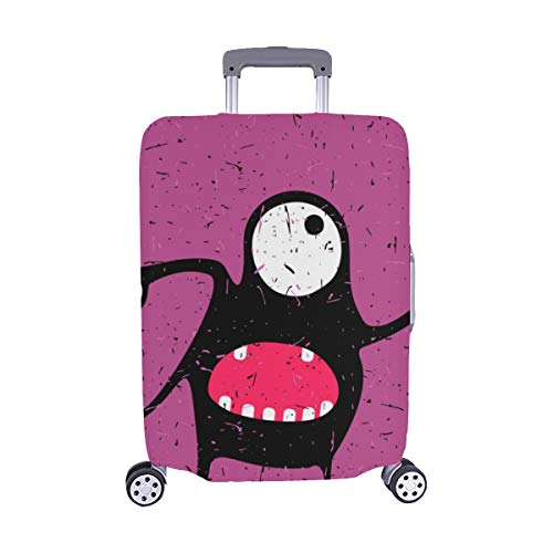 Preisvergleich Produktbild Süße Schwarze Monster mit Emotionen Muster Spandex Trolley Reisegepäck Beschützer Koffer Cover 28,5 X 20,5 Zoll