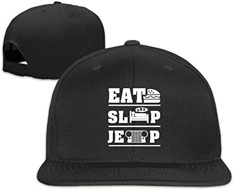 Eat Sleep Jeep Washed Unisex Adjustable Flat Bill Visor Dad Hat