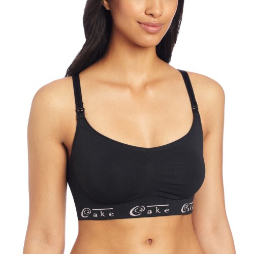 Cake Lingerie Women's Cotton Candy Seamless Nursing Bra, Black, Large
