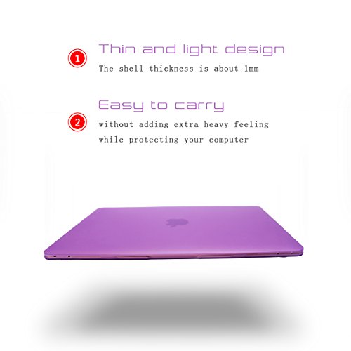 Elegantes und leichtes Cover Ultra Dünn Schutz Hülle Case Cover Schutzabdeckung Hardcase Notebook Hülle Hartschale Etui für Apple Macbook Air 13.3 Zoll(Modellnummer:A1369/A1466/760) in lila - 2