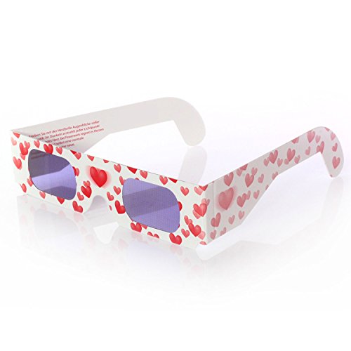 Herzbrille Liebesrausch - 50 Stück - Jeder Lichtpunkt wird abends zum Herz!