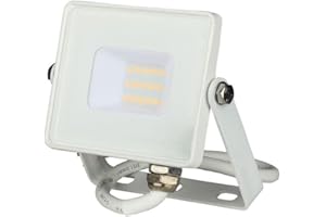V-TAC Projecteur 10W LED de sécurité extérieur étanche avec verre gris corps blanc Samsung LED IP65 4000K blanc lumière du jour 800 lumens
