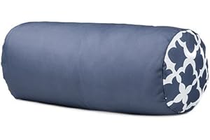 Gardenista Garden Round Bolster Pillow | Water Resistant Indoor Outdoor Roll Back and Neck Support Cushion | Comfy Rattan, Patio Furniture Yoga Cushions | Easy to Clean (Charcoal, 45x20cm)