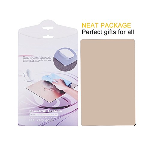 Aluminium Gaming Mauspads Matte mit Anti-Skid Gummibasis & High Precision & Micro Sand Strahlen(Groß,Gold) - 8