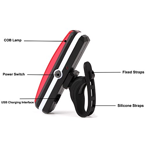 SOOJET BFL-05 USB Wiederaufladbare LED Fahrrad Rücklicht Sport Bicycle Rear Light Hinteres Rücklicht LED Licht Max 200 Lumen Rotes Licht 3 Licht-Modis – Schickes Design - 5