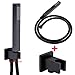 Produktbild TQ Matte Schwarze Finish Dusch Kopf Messing Halterung Halter Wandstecker Ellenbogen 1,5 cm PVC-Schlauch Hand Dusche Set