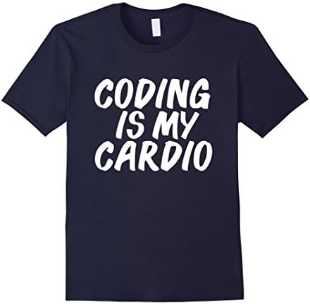 Men's Coding Is my Cardio Computer Science Nerd Geek T-shirt XL Navy