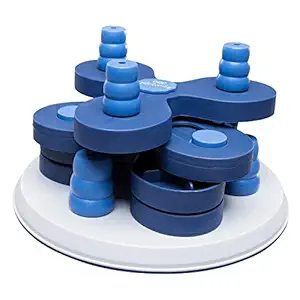 Trixie Pet Products Flower Tower Dog Activity, Strategy Game, Level 3, Treat Dispensing, White with Blue