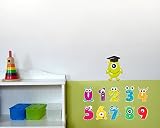 11-teiliges Zahlen Monster Wandtattoo Set Kinderzimmer Babyzimmer in 5 Größen (2x21x34cm mehrfarbig) - 3
