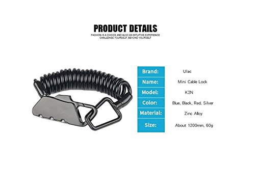 ATTOUPAN k-2 N Mini Kabel Lock Anti Diebstahl Code Lock Stahl Kabel Schloss für Fahrrad Outdoor (Rot)