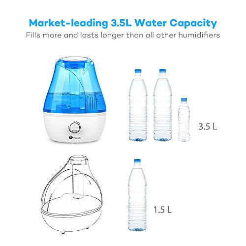 Luftbefeuchter Befeuchter TaoTronics 3,5L Kapazität bis zu 300mL/h einstellbar Ultraschall Kaltnebel - 8