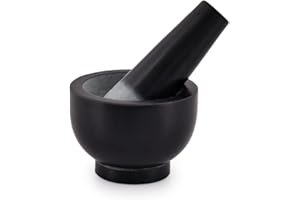 Kaizen Casa Mörser und Stößel aus Stein, zum Mahlen von Gewürzen, Pesto-Pulver, Kräutern, Zerkleinern von Tabletten, normale Größe (Mörser: 9,52 cm x 6,98 cm, Stößel: 12,7 cm x 3,81 cm)