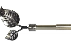 KCASA Barra de Cortina Extensibles de Metal Bronce Universal para Dormitorio o Salon Hojas de 120-210 cm (Hojas)