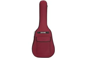 Wedhapy Acoustic Guitar Case Guitar Case Guitar Bag for 40/41inch 600d Oxford Cloth Adjustable Guitar Gig Bag Waterproof Soft Guitar Backpack with Shoulder Trap Handle Large Capacity Red