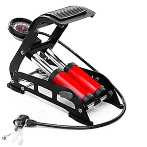 Birud Bike Foot Pump with Accurate Gauge &Smart Valve Head, 160PSI Aluminum Body High Pressure Foot Air Floor