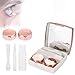 Produktbild Kontaktlinsenbehälter, Mini Einfache Kontaktlinse Halter Augenpflege Linsen Container Fall Tragbare Spiegel Pinzette Travel Kit Box(Rosa)