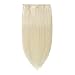 10"-22" 70g-110g Clip in 100% Remy Human Hair Extensions Blonde Full Head Real Straight 8 Pieces Standard Weft (10"-70g, #60 Platinum Blonde)