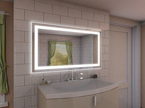 Badspiegel mit Beleuchtung Portau M106L4: Design Spiegel für Badezimmer, beleuchtet mit LED-Licht, modern – Kosmetik-Spiegel Toiletten-Spiegel Bad Spiegel Wand-Spiegel - 3