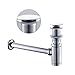 Produktbild BONADE (1 Set ) Siphon + Pop Up Ablaufventil ohne Überlauf Push-Up Ablaufgarnitur Stöpsel Push-Up Abfluss Ablauf Ventil für Waschbecken Waschtisch Chorm