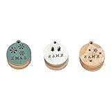 Paket Enthalten: 24 STÜCKE x Weihnachten Holz Ornamente (3 Farben, kein Seil)