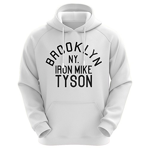 FABTEE - Brooklyn NY Iron Mike Tyson - Männer Hoodie Größen S-2XL, Größe:S, Farbe:Weiß