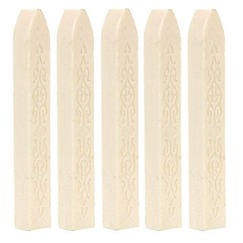 Preisvergleich Produktbild May 5er-Pack Stück Bunte Kerze Quadratisch Siegellack Stick-Kaffee (Weiß)