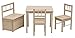 Impag Age European Beech Hardwood Chest Bench with Lid Brake and 1 Table, 2 Chairs, 4 Different COLOURS