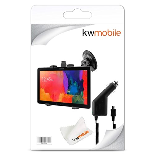 kwmobile KFZ Scheiben Halterung für Samsung Galaxy Note Pro 12.2 / Tab Pro 12.2 – PKW Auto Halter mit Saugnapf in Schwarz + Ladegerät - 5