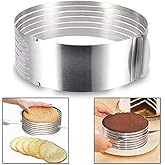 Itian Cake Rolling Mold, Cake Slice Slicer Layer Cake Slice Kit, Stainless Steel, Adjustable Stainless Steel Cake Cutter (6-