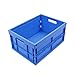 Produktbild KLAPPBOX 32 LITER, stabile Faltbox Made in Germany, Transportkiste, Einkaufskorb, Plastikbox, Transportbox, 47,5x35x24 cm, max. 25kg, Blau