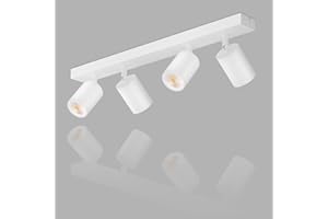 ‎ZMH ZMH LED Deckenleuchte Weiß Deckenstrahler: GU10 Deckenlampe Spots 4 Flammig 350°Schwenkbar Deckenspots Modern Flurlampe Industrial Wandstrahler für Wohnzimmer Schlafzimmer Küche Ohne Leuchtmittel